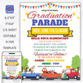 daycare preschool elementary high school drive by graduation parade invitation for social distancing quarantine